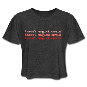 Magick Comin Crop T-Shirt - deep heather