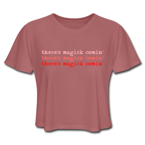 Magick Comin Crop T-Shirt - mauve