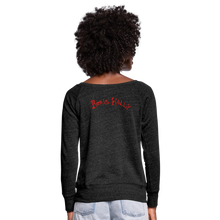 Load image into Gallery viewer, Magick Comin Women&#39;s Wideneck Sweatshirt (click to see all colors!) - heather black