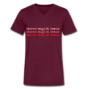 Magick Comin' Men's V-Neck T-Shirt - maroon