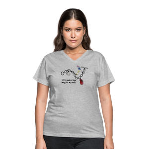 Full Moon Charm Bracelet Women's V-Neck T-Shirt (click to see all colors!) - gray