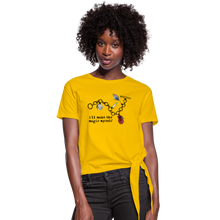 Load image into Gallery viewer, Full Moon Charm Bracelet Women&#39;s Knotted T-Shirt (click to see all colors!) - sun yellow