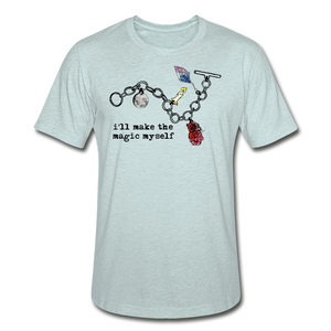 Full Moon Charm Bracelet Unisex Heather T-Shirt (click to see all colors!) - heather prism ice blue