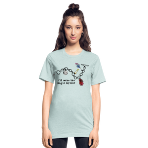 Full Moon Charm Bracelet Unisex Heather T-Shirt (click to see all colors!) - heather prism ice blue