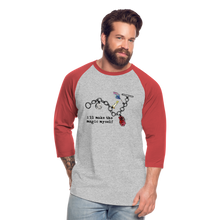 Load image into Gallery viewer, Full Moon Charm Bracelet Unisex Baseball Tee - heather gray/red