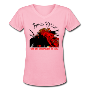 Resistance As Fuel Women's V-Neck T-Shirt - pink