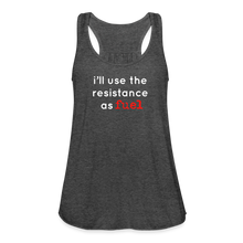Load image into Gallery viewer, Resistance as Fuel Text Flowy Tank Top - deep heather